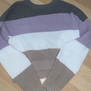 Hollister Stripe Ribbed Textured Crewneck